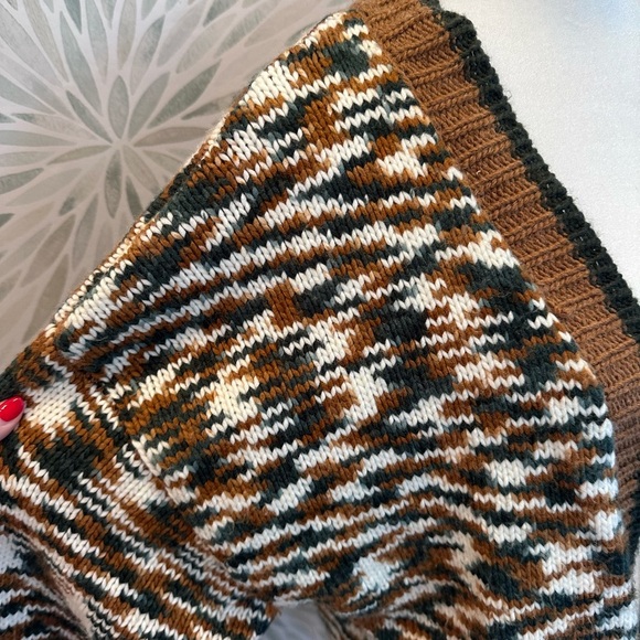 Skies Are Blue Brown and Green Open Front Long Cardigan Sweater Size Large - Picture 8 of 8